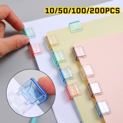 10-200PCS Creative Push Clip File Organizer Test Paper Storage Classification Folder Binder Clip for Documents Books Office
