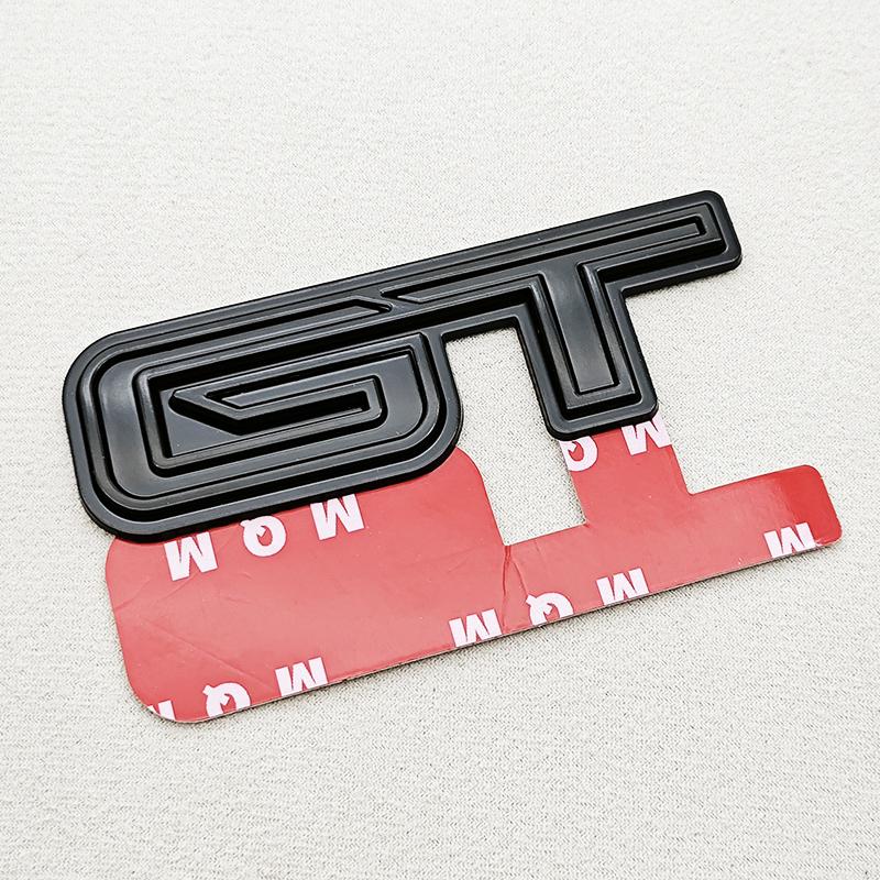 BBAU3 3D Metal Car Styling Logo GT Rear Trunk Badge Fender Side Emblems Decals For Ford Mustang GT GT350 GT500 Etc Auto Accessories