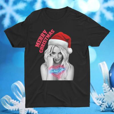 Britney Spears Merry Christmas Graphic Special Black S-5XL T-Shirt TU409