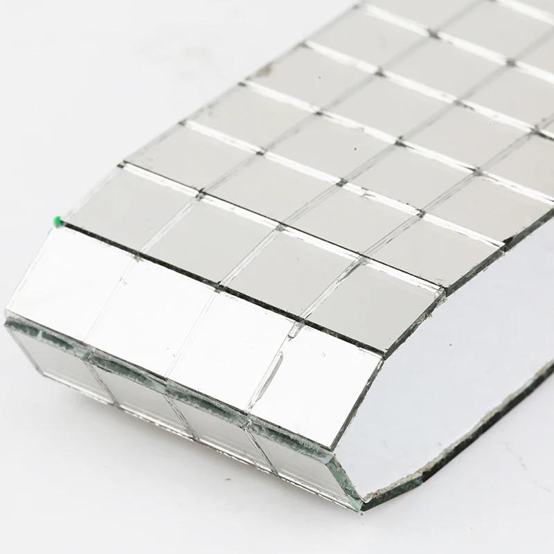 New Grid Self-Adhesive Square Mosaic Tiles Sliver Mirrors Mosaic Sheets For DIY Handmade Crafts Disco Ball Wall Sticker