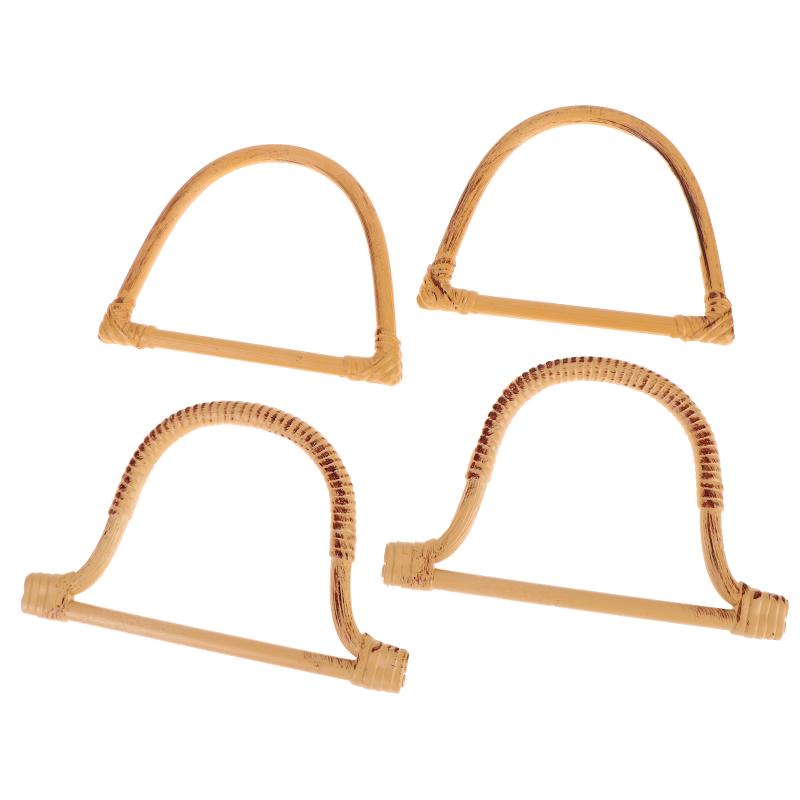 2Pcs Round D-Shaped Resin Purse Handles Non Slip DIY Replacement Bag Straps for Clutch Tote Handbag Repair