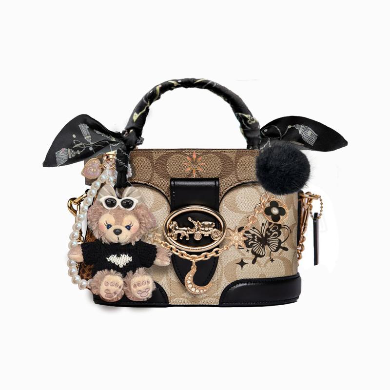 

COACH handbag [Customized bag] Georgie 20, classic, fashionable and versatile JELLYCAT cowhide Starry Night Pastoral basic package (bag + dust bag) коричневий