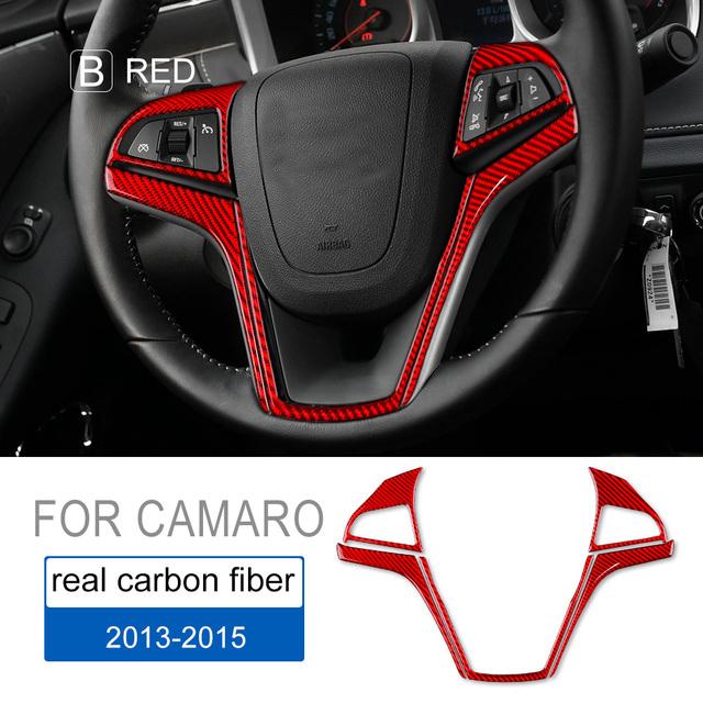 

Справжнє м яке вуглецеве волокно для аксесуарів Chevrolet Camaro 2013 2014 2015 Накладка-стікер на кермо для салону автомобіля