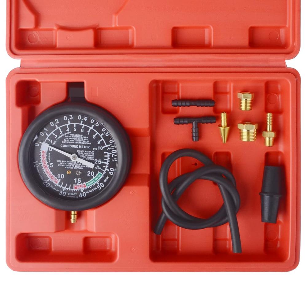 

Fuel Pump Vacuum Tester Carburetor Valve Pressure Tester Gauge Kit Car Truck