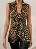 Leopard print vest slim large size summer sleeveless new bottoming shirt foreign style top with suspenders inside and T-shirt outside