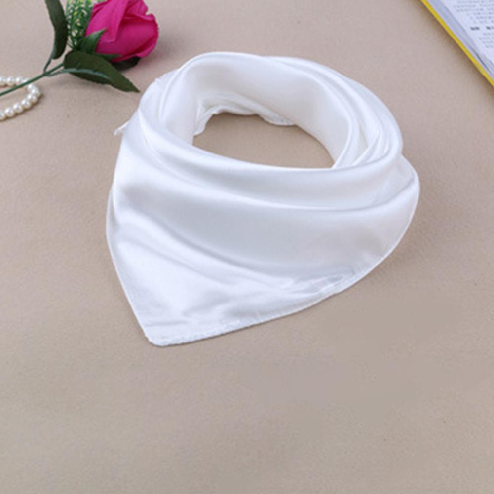 Women Fashion Solid Color Soft Silk Square Scarf Bandana Neckerchief Head Neck Wrap Scarves