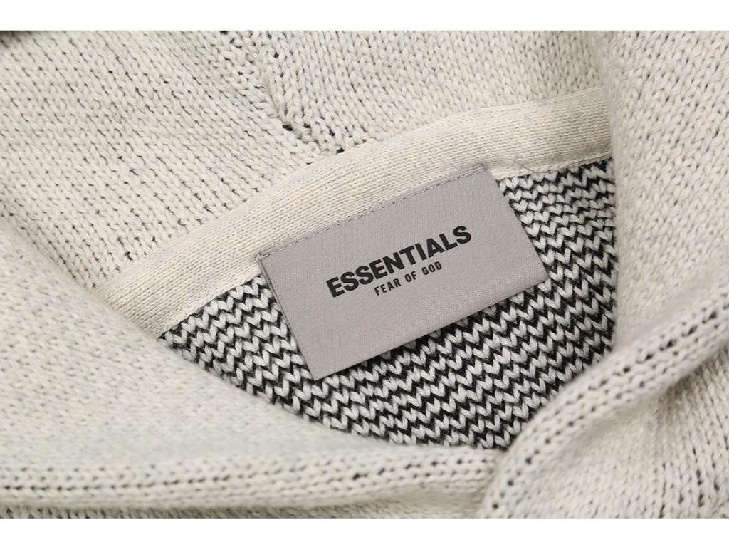 Bluza z kapturem FOG Essentials z podwójną linią – Modny, luźny dzianinowy sweter do mody ulicznej