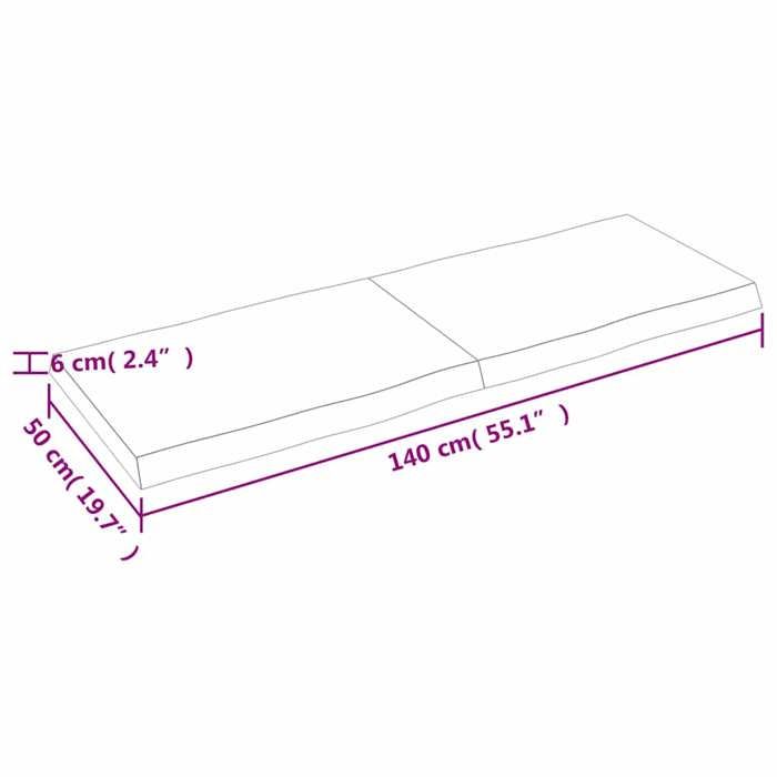 VidaXL Dessus de table bois chêne massif traité bordure assortie 364031