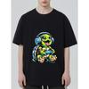 Crewneck T Shirt Black Turtle Gamer with Headphones and Controller Print for Casual Wear and Gaming Events