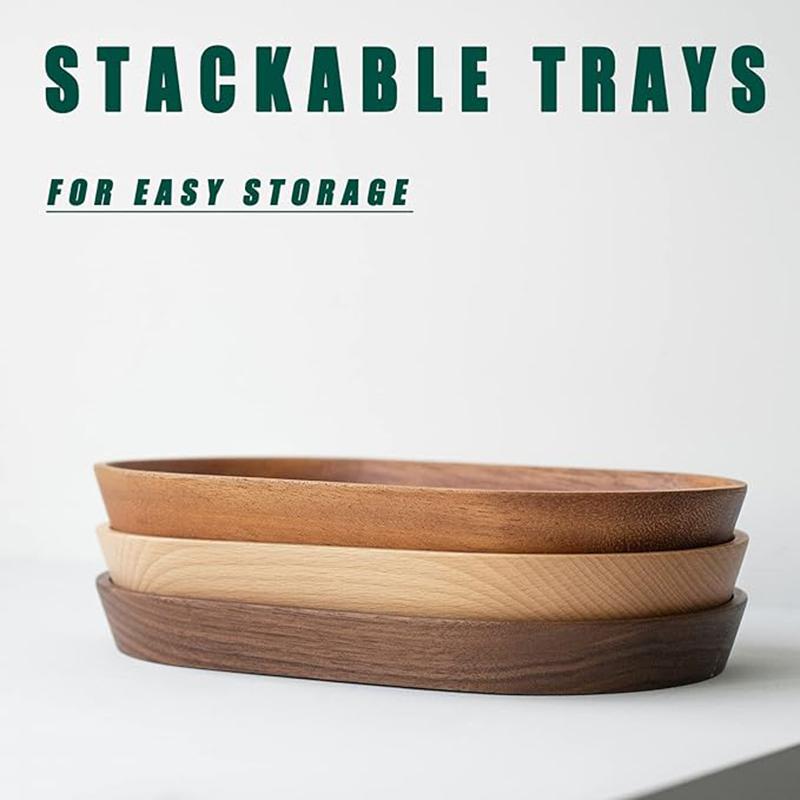 Wooden Serving Tray, Toilet Tank Perfume Cosmetics Tray for Bathroom, Countertop Tops Food Drink Sundries Tray Home Decor