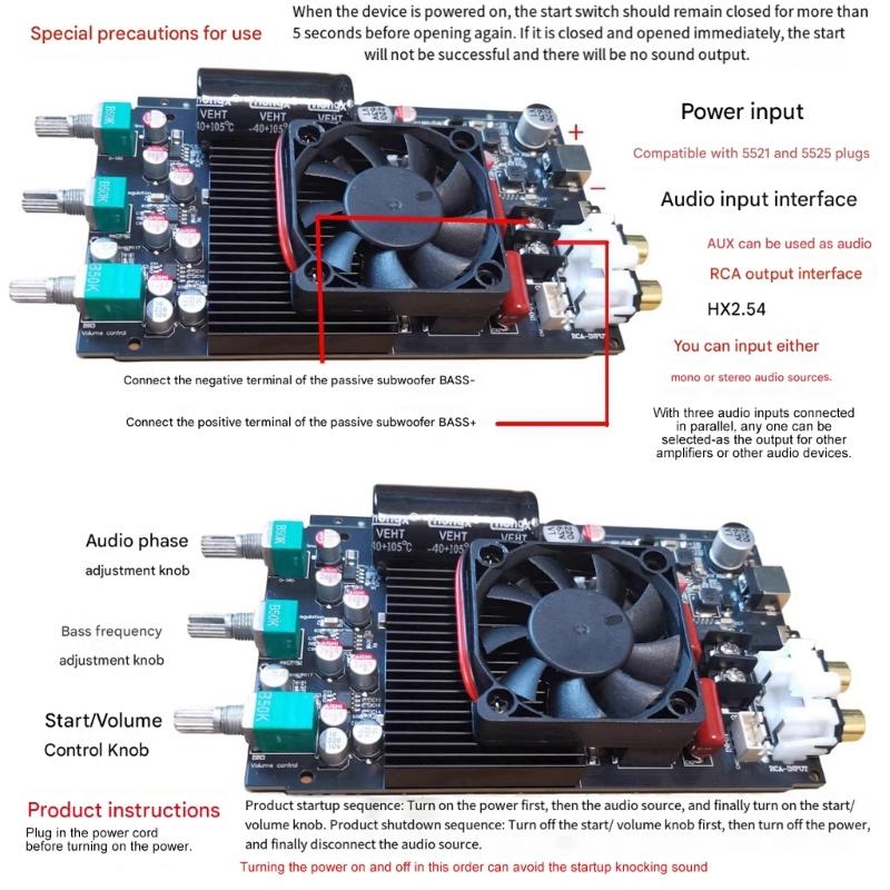TPA3255 Base 600W Mono Subwoofer Amplifier Board Featuring PurePath Clear And Low Leakage Inductors