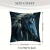 1Pc Of Short Plush Decorative Pillow Cover Featuring An Apache War Horse Design In Blue, With Single-Sided Printing. It Measures