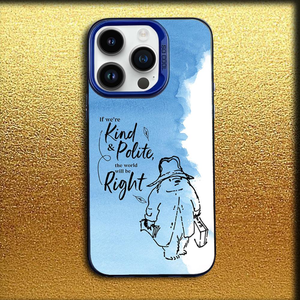 

Cartoon Cute Bear P-Paddington Phone Case For iPhone 16,15,14,13,12,11,Mini,Pro,E,MAX Blue Matte Silicone Cover iPhone13