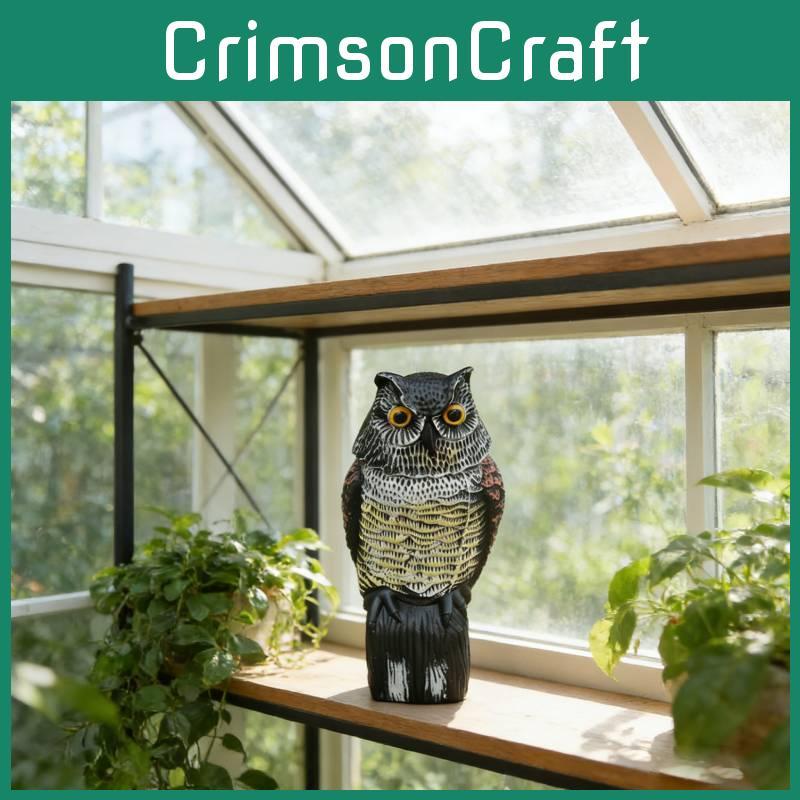 Garden Owl Repeller With Head Movement Plastic Animal Deterrent For Garden And Lawn