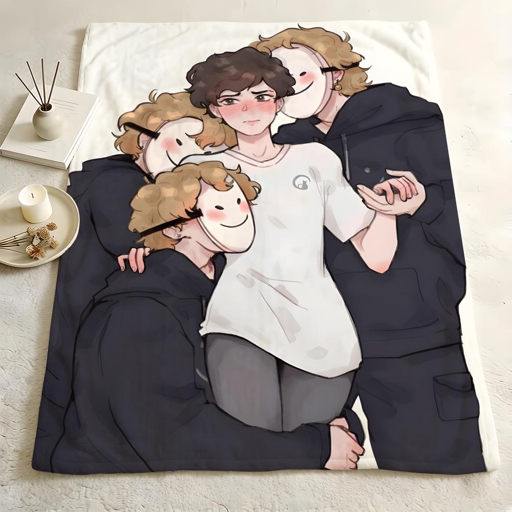Illustration D-DFC Throw Flannel Blanket Skin Soft Suitable for Sofa Living Room Bed Travel and Gifts