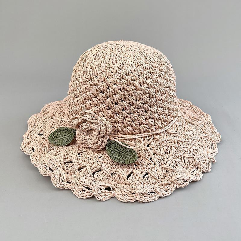 Women Summer Straw Hat Wide Brim Sun Hat With Simple Bowknot Casual Fisherman Cap Fresh Beach Sun Protection