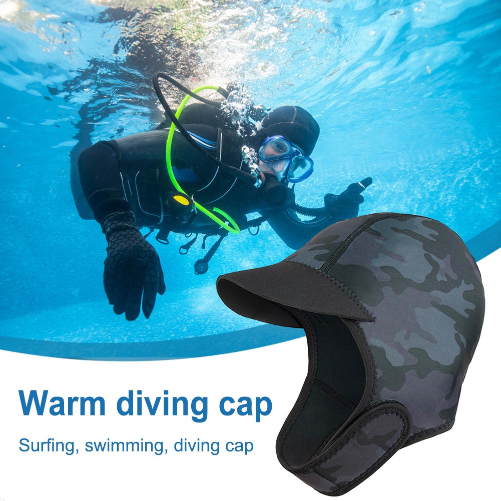 2MM Dive Hood Cold Proof Warm Mens Womens Adult Snorkeling Hat Sun Protection Winter Swimming Cover for Outdoor Surfing Wading
