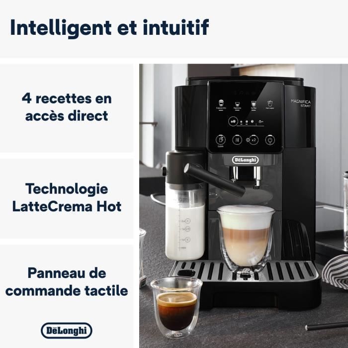 Machine à Café Grain - DE'LONGHI - Magnifica Start ECAM220.60.B - LatteCrema - 15 bar - 1450W