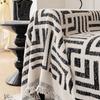 Nordic Tassels Geometric Pattern Sofa Cover Chenille Four Season Universal Couch Cover Non-slip Thrown Blanket Modern Sofa Towel