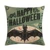 4pcs Halloween Pillow Covers 18*18Inch Linen Blend Throw Pillow Cover Pumpkin Cat Ghost Pattern Cushion Cover for Home Couch