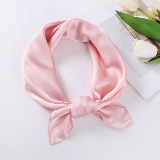 Cachecol de Verão Feminino Cor Sólida Liso Sedoso Protetor Solar Formato Quadrado Decoração de Pescoço Anti-UV Casual Proteção de Pescoço Envoltório de Cabeça Acessório de Roupa