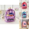 Stitch Children Cartoon Print School Backpack With Breathable Nylon For Kindergarten Kids