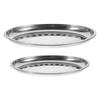 Silver Oval Stainless Steel Serving Platter for Food Catering 2Pcs