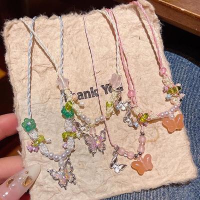 Xiaohongshu Sweet Temperament Beaded Butterfly Necklace: Light Luxury & Versatile Clavicle Jewelry for Women