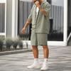 Completi da Uomo Stampa Estate Collo a Revers Manica Corta Camicia Pantaloncini Streetwear Vacanza Larghi Completi Casual da Uomo