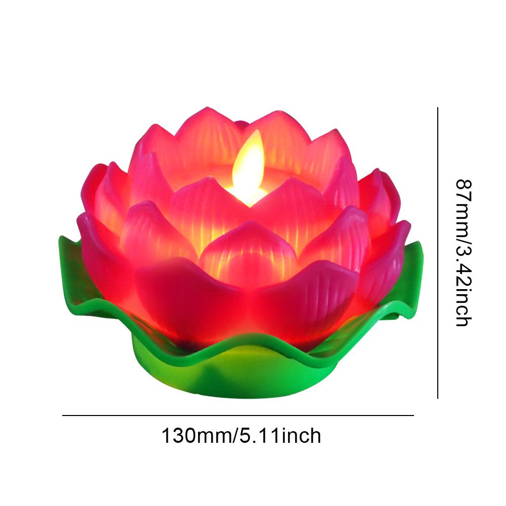 1-5Pcs LED Waterproof Floating Lotus Night Lights Battery Operated Artificial Lily Flower Lamp Garden Fish Tank Water Pond Decor