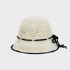 Heart Chain Crochet Ribbon Bucket Hat Black