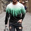 Retro Graffiti 3D-Druck Sommer Herren Rundhals-T-Shirt Lässiges Langarm-T-Shirt Übergroßer Pullover Modetrend Herrenbekleidung