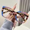 Women Anti Blue Light Oversized Black Frame Vintage Glasses Computer Eyewear Full Frame Transparent Eye Protection Eyepiece
