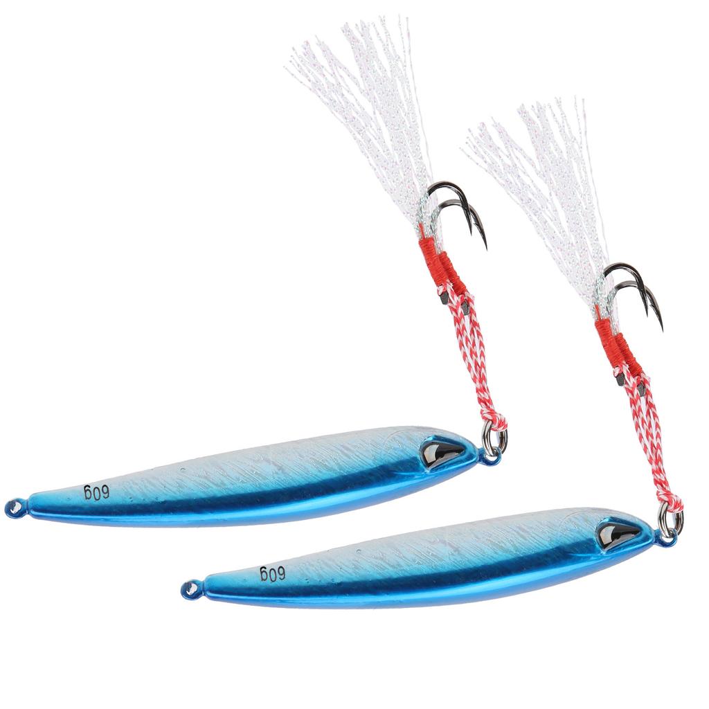 2Pcs Fishing Lure 3D Simulation Eyes Jig Wobbler Crankbait Bass Trout Pike Bait SwimbaitBlue