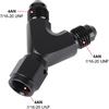 4AN Female to Dual 4AN Male Y Block Fitting Splitter Adapter Union Aluminum Black