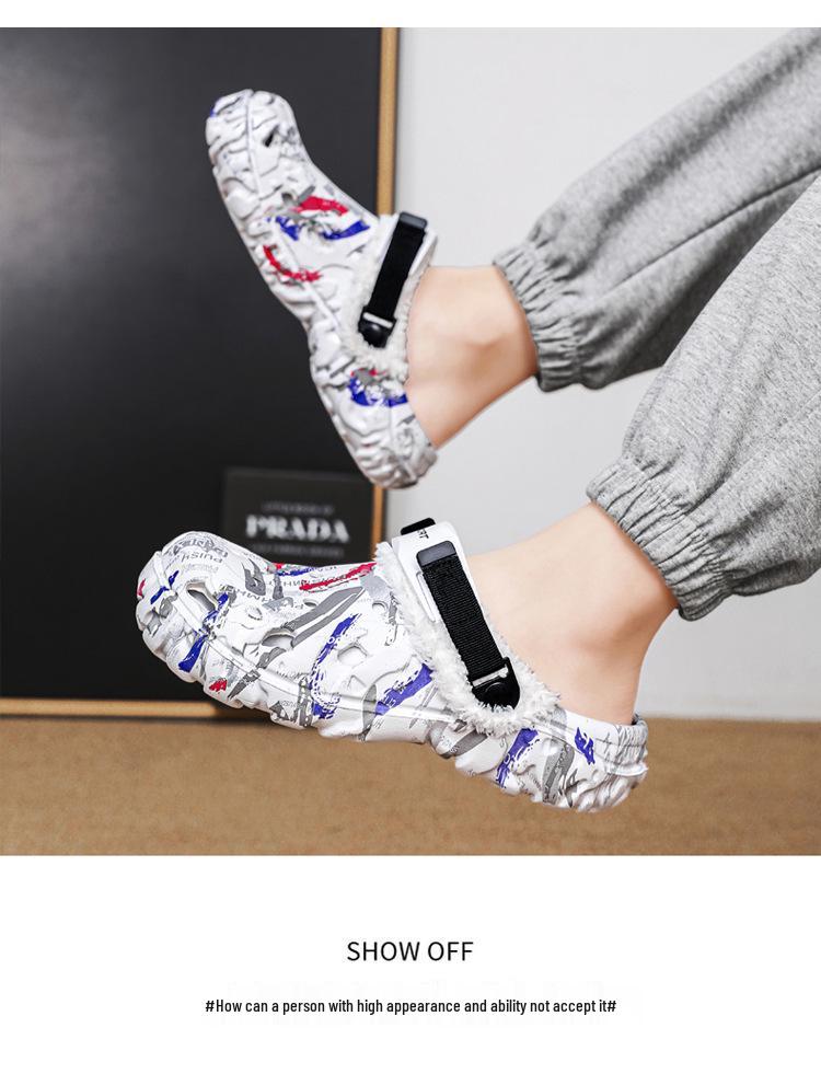 Men's Fleece-Lined Cotton Slippers - Lightweight Plus Size Closed-Toe Shoes