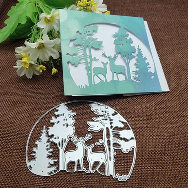 1pcs Christmas Tree Cutting Dies Stencils Animal Deer Frames Metal Cutting Dies Stencils For DIY Scrapbooking Album Paper Card