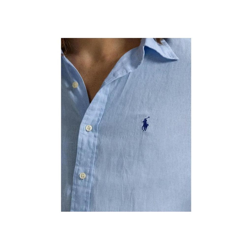 Polo Ralph Lauren Logo Single-Breasted Pleated Short Sleeve Shirt Men Shirts Blue 710968912-005