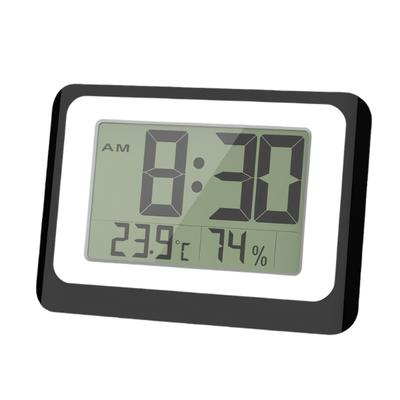 Digital Alarm Clock with Large LCD Display Backlight Temperature Hygrometer Monitor Flexible Mounting Option Easy Setups