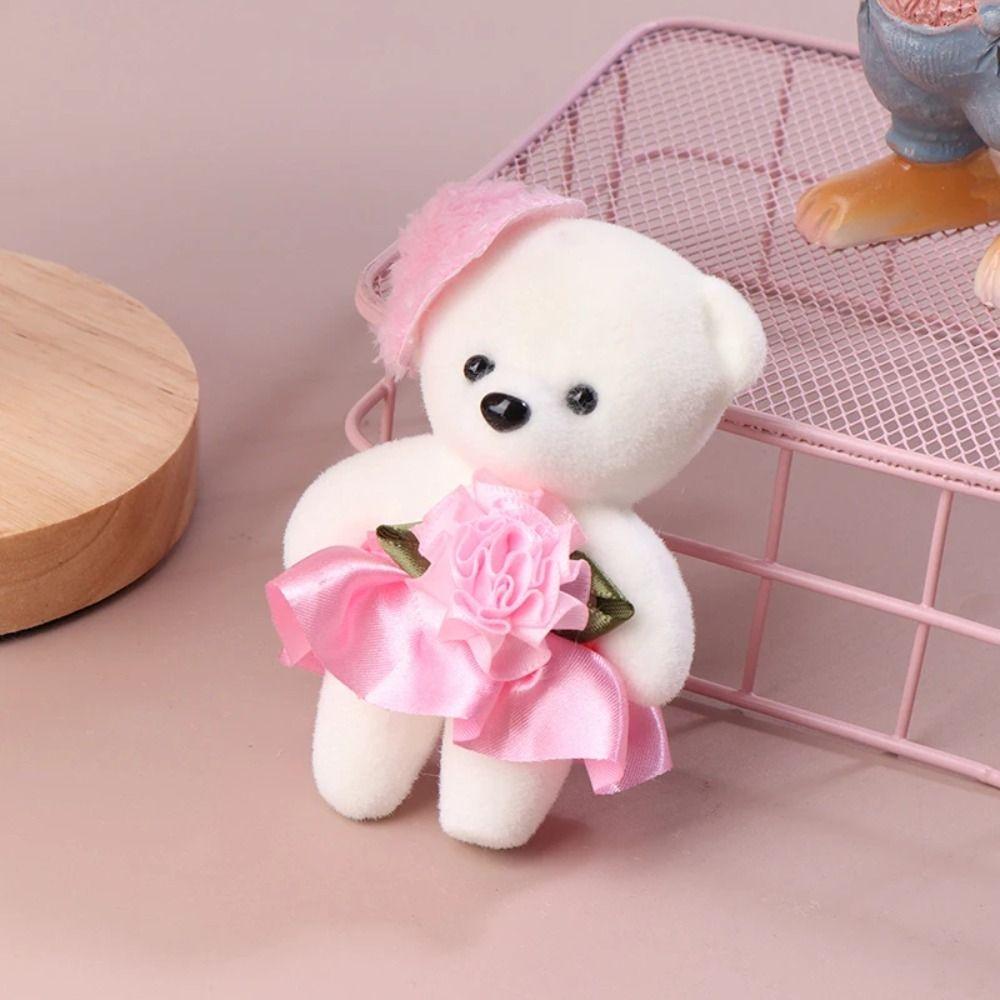 10pcs/set Foam Bear Mini Bear Flower Bouquet Plush Doll Cartoon Bouquet Doll Graduation Gifts