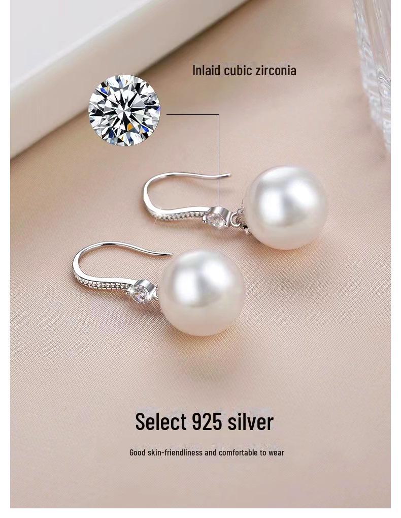 S999 Sterling Silver High-End Pearl Earrings for Women - 2024 Trend