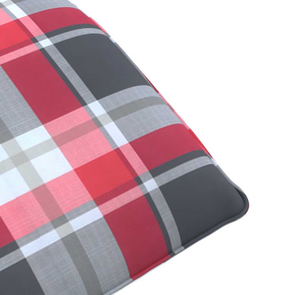 Foldable Sun Lounger Red Checkered Pattern 175 x 54 x 8.5 cm Oxford Fabric