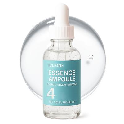 ICLIONE Essence Ampoule SKIN CLINIC Step 4 Highly Moisturizing Serum with Hyaluronic Fermented and Panthenol for Skin Barrier Improved and Intensive