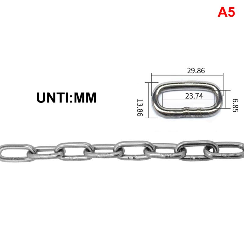 1M Rust Resistant 304 Stainless Steel Chain Welded Durable Chain for Hanging Swing Pet Leash Patio Decor Hanging