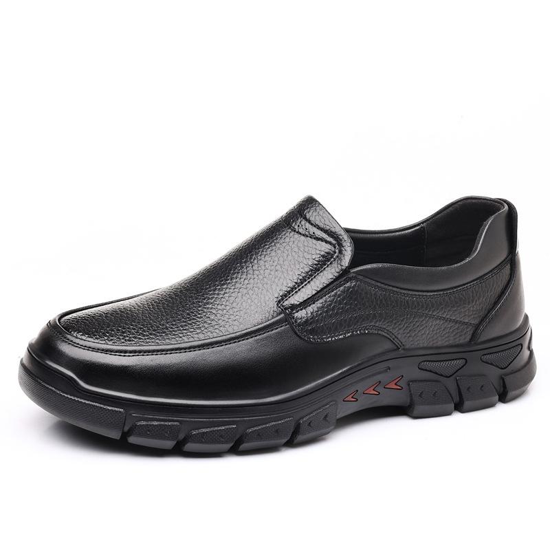 Business Leather Shoes Men's Spring New One-pedal Casual Men's Shoes Light, Breathable and Non-slip Medium and Old Dad Shoes