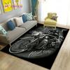 3D Retro Vintage Motorcycle Area Rug Large,Carpet Rug for Living Room Bedroom Sofa Decoration,Doormat Kitchen Non-slip Floor Mat