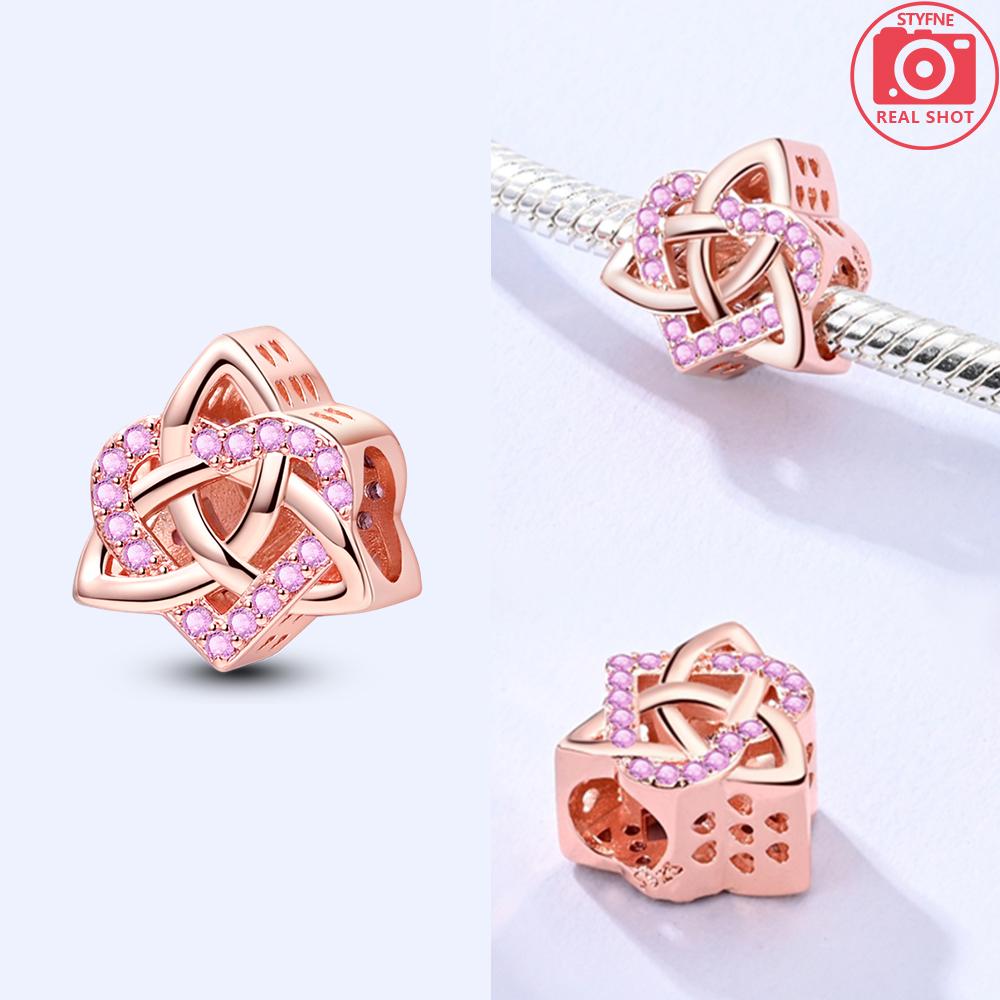Charms Copper Original Red Heart Bicycle Love Couple Pendant Bead Fit Bracelet Valentine'S Day Fine Gift Women Jewelry Diy