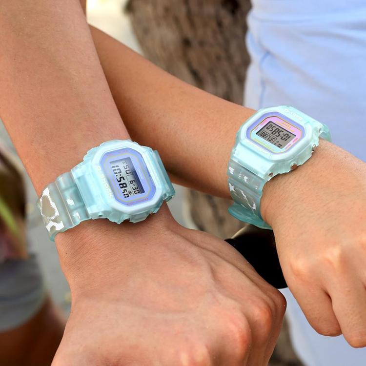 CASIO Unisex Pair Table Series Blue Watch DW-5600,SLV-21B-2PFC