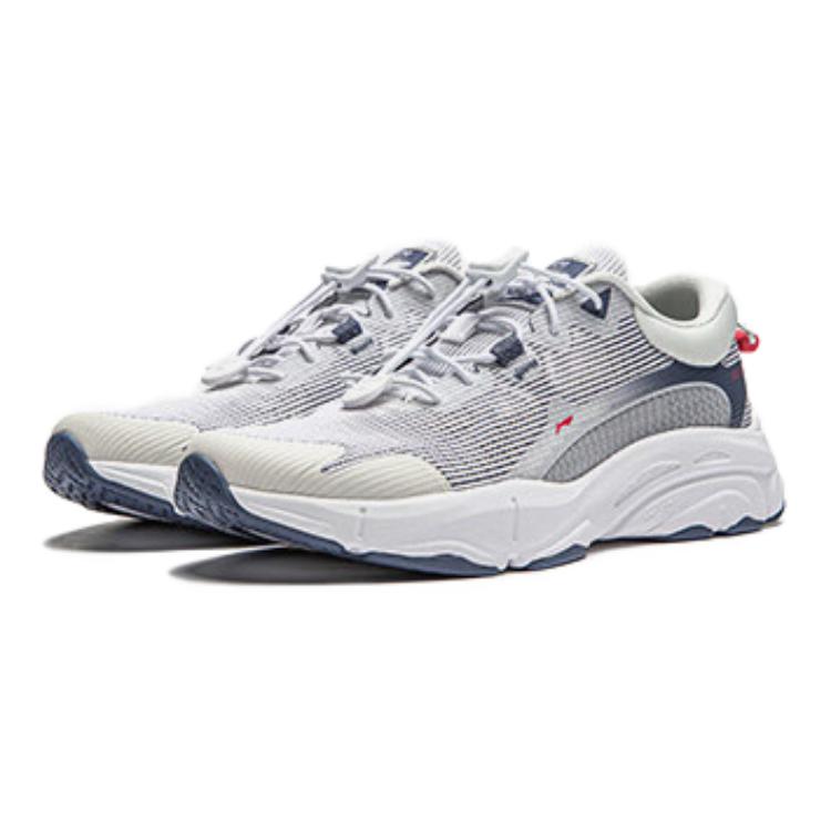 Li Ning YOUNG Versatile Low top Casual Shoes White Blue Unisex YKCU068-7