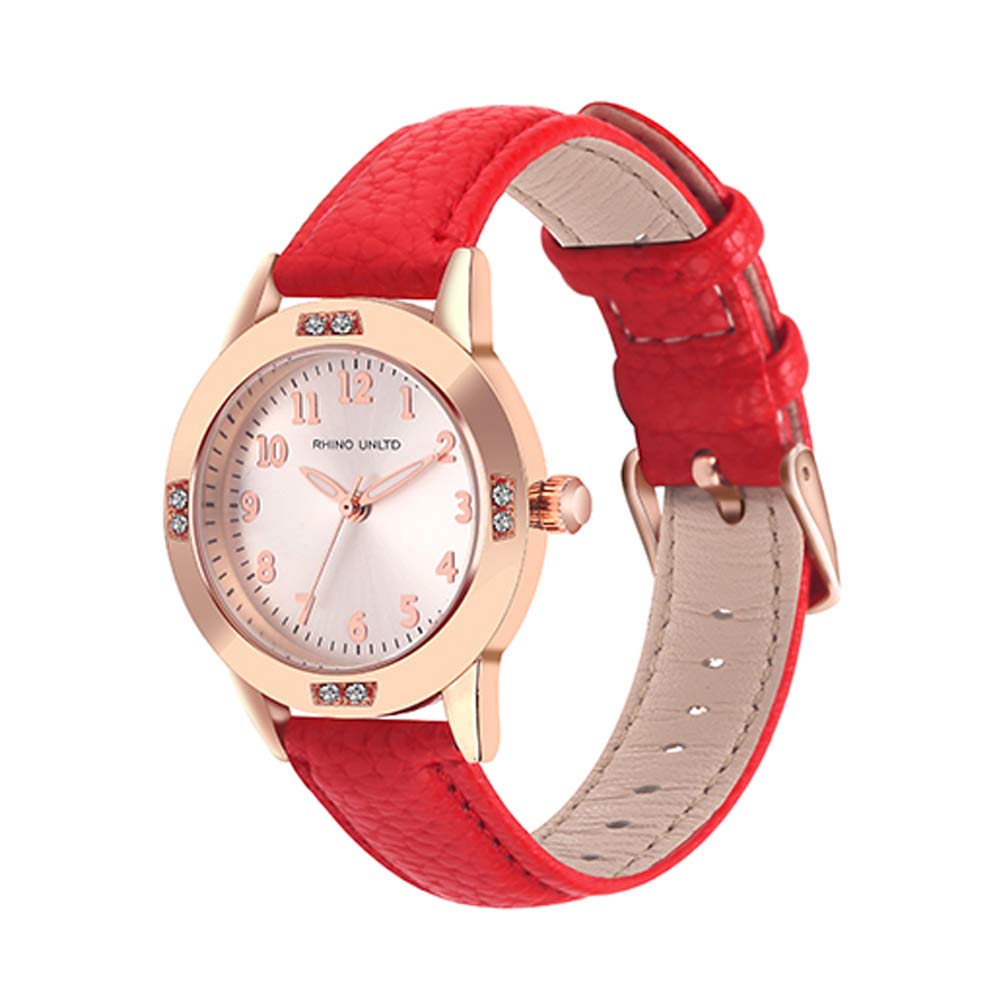 

Girls Watches Women Watches Quartz Watch Japanese Movement Luminous Hands Arabic Numerals Dial Fashion Watches Women Watches, red